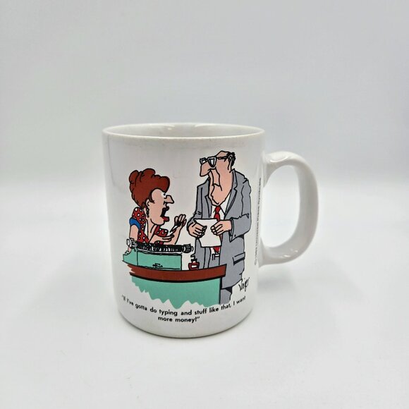 Vintage Herman Coffee Mug Cup Newspaper Comic Jim Unger Contenova Japan Read - Picture 3 of 10